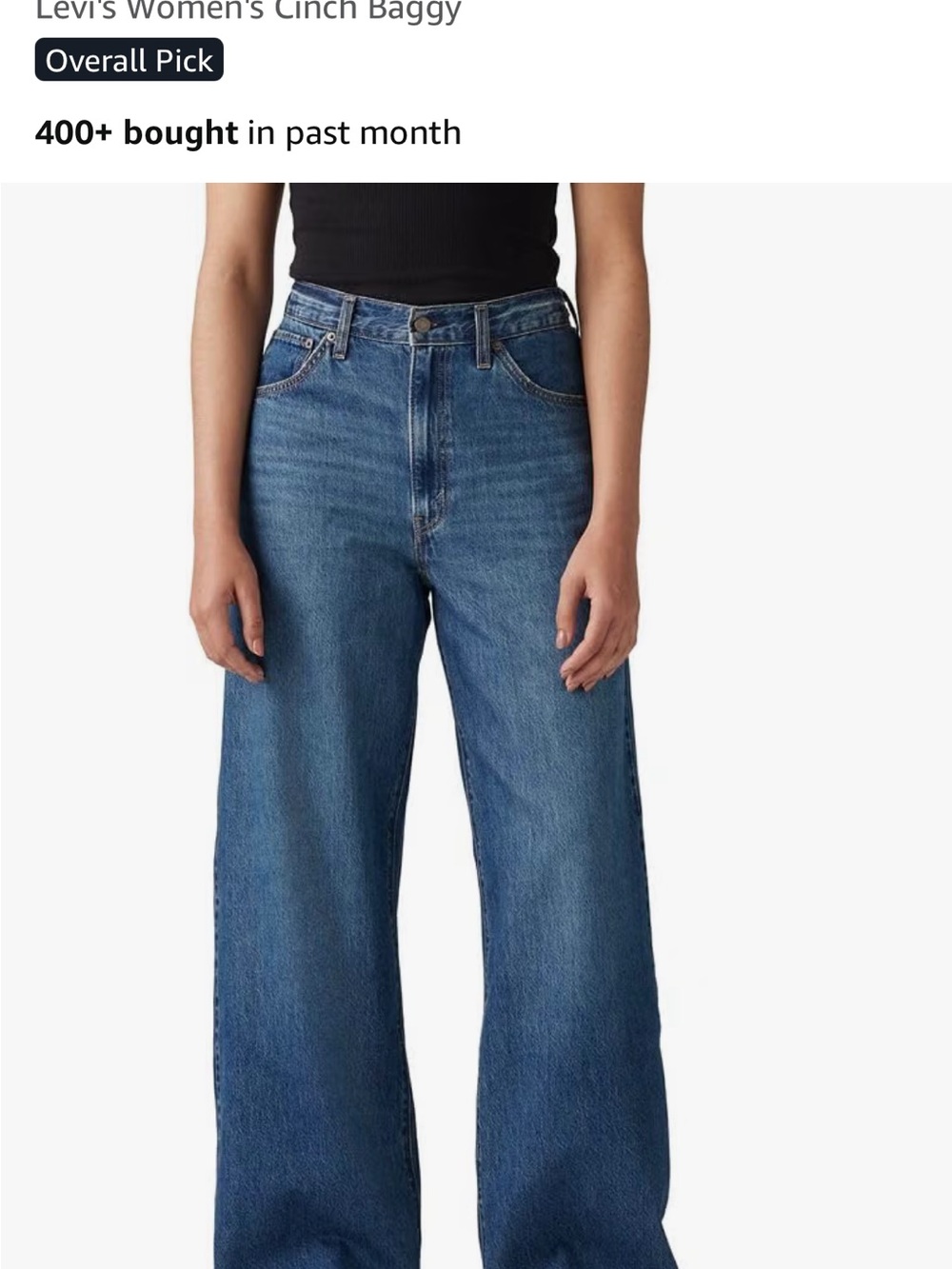 Levi's cinch baggy Women's Wide Leg Jeans in Medium Blue Denim